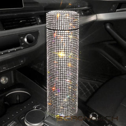Bling Rhinestone Thermos Bottle Insulated Double Wall Stainless Steel Water Bottle Coffee Travel Car Coffee Mug Cup Vacuum Flask - Shello's Creative Boutique