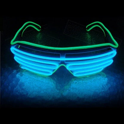 Double-colored Neon Luminous Glasses Flashing Eyeglass Party Wire LED Light Glasses Halloween Fluorescent Glowing Glasses Party - Shello's Creative Boutique