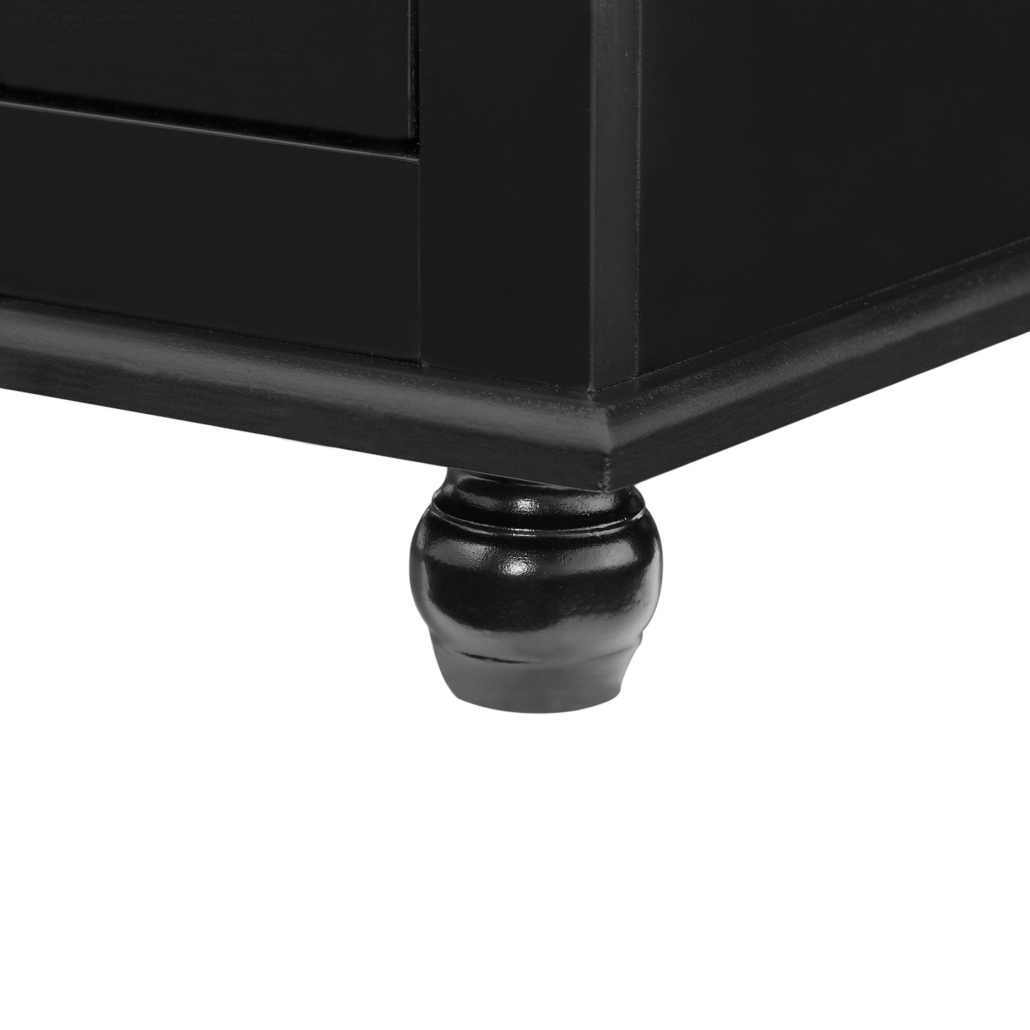 Tall Storage Cabinet with Two Drawers for Bathroom/Office, Black eprolo