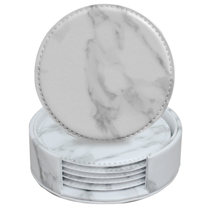 Creative PU leather coaster Exquisite insulated tea water cushion Square leather coaster eprolo