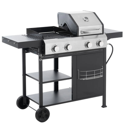 2+2 multifunctional gas barbecue grill and covered grill combination for outdoor cooking - barbecue, barbecue, pizza. - Shello's Creative Boutique