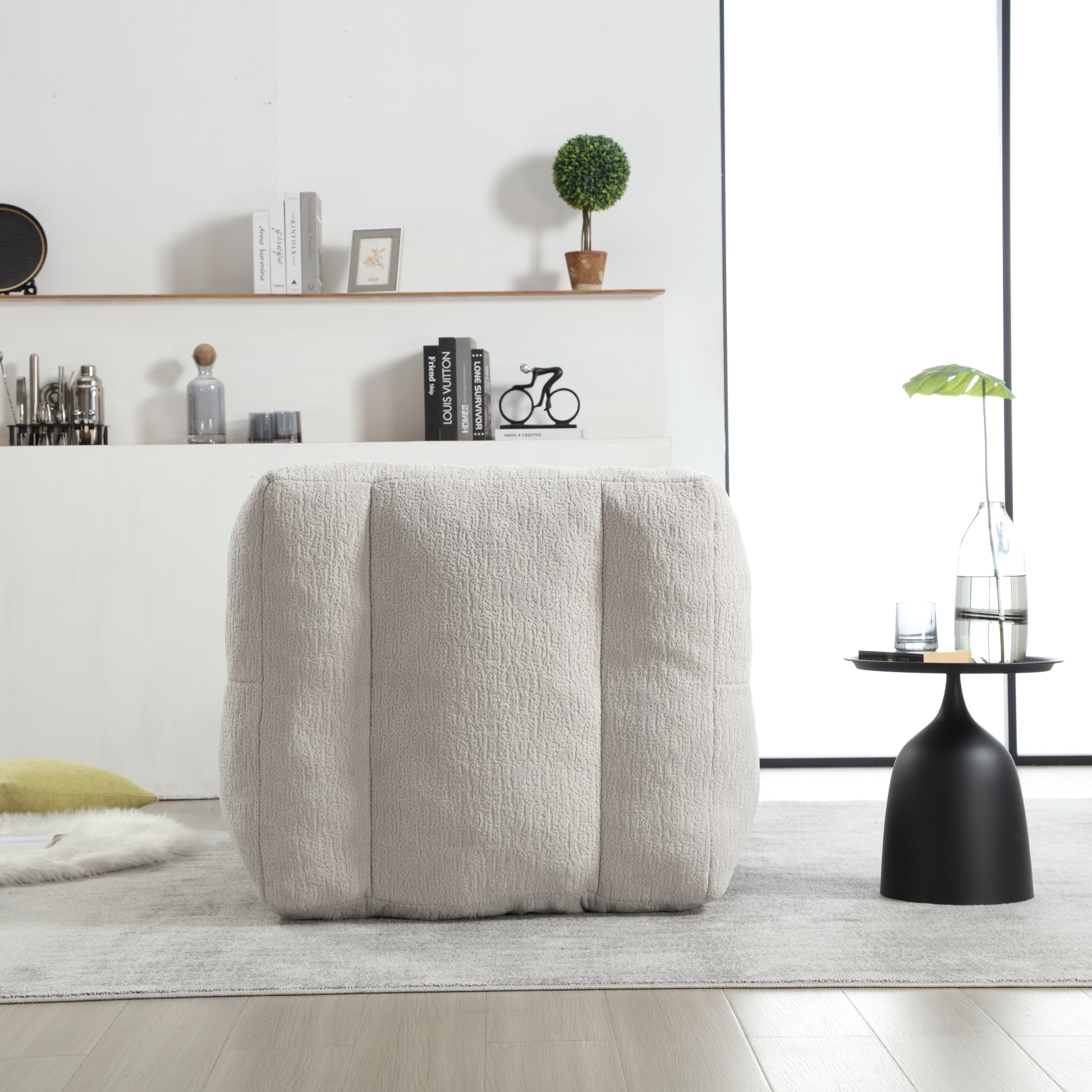 Fluffy bean bag chair Super soft couch chair with memory foam and footstool Indoor modern focus bean bag chair eprolo