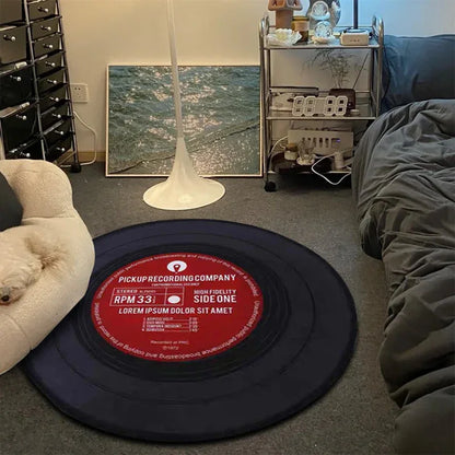Vinyl Record Desk Floor Mat – Stylish & Non-Slip Retro Carpet - Shello's Creative Boutique