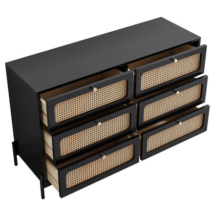 Modern Hemp Vine Wood Closet with 6 drawers - Modern Elegance - Shello's Creative Boutique
