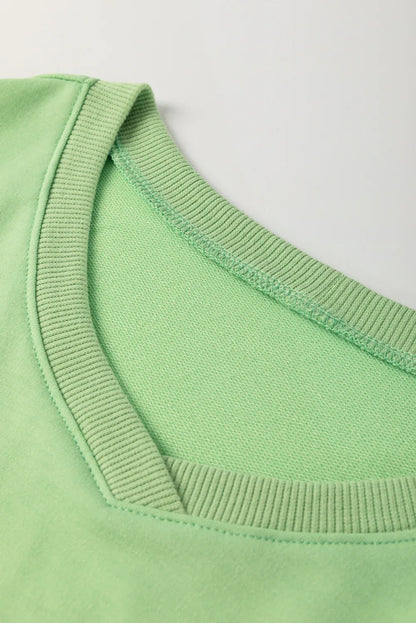 Meadow Mist Green Plus Size Drop Shoulder Tee Loose Shorts Set - Relaxed Comfort Meets Effortless Style! - Shello's Creative Boutique