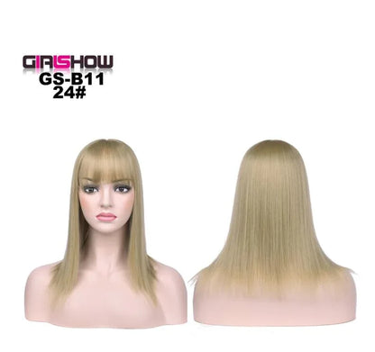 Short Bob Wig with Bangs - Straight Synthetic Heat Resistant - Shello's Creative Boutique