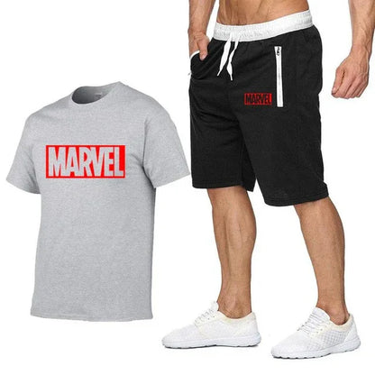 Cotton T Shirts+Shorts Men Sets Brand Clothing Two Pieces Tracksuit - Shello's Creative Boutique