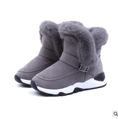 Children Boots Shoes New Winter Plush Warm Martin Boys Shoes Fashion Leather Soft Fleece Antislip Girls Boots eprolo