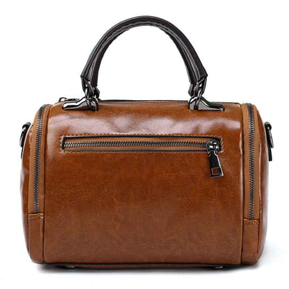 Spirituality Flower Shoulder Bag – Vintage PU Leather with Timeless Elegance and Everyday Functionality