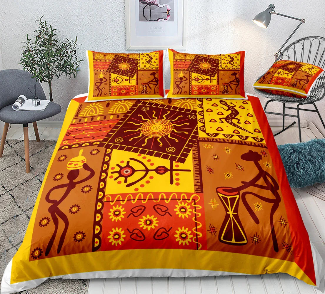 Ethnic Bohemian Plaid Sheet Quilt Cover Pillow Cover Home Textile - Shello's Creative Boutique