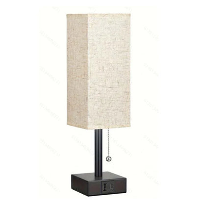 Linen 90 square desk lamp zipper switch three color temperature variable light A+C USB charging - Shello's Creative Boutique
