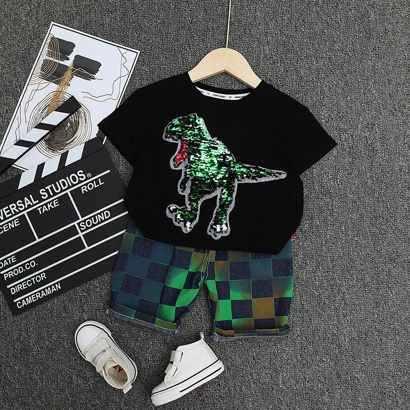 Children's Clothing Summer Suits New Fashionable Summer Handsome Baby Summer Short Sleeve Clothes Two-Piece Suit - Shello's Creative Boutique