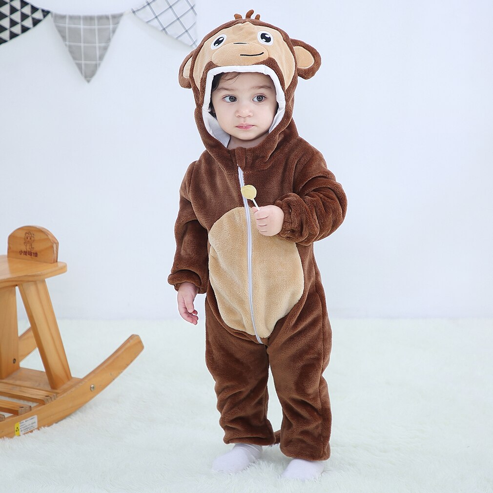 Baby Rompers Winter Kigurumi Lion Costume For Girls Boys Toddler Animal Jumpsuit Infant Clothes Pyjamas Kids Overalls ropa bebes eprolo