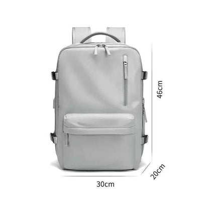 Waterproof Leather Laptop Backpack - 18 Inch Vintage Unisex School Bag for Men with USB Port - Shello's Creative Boutique