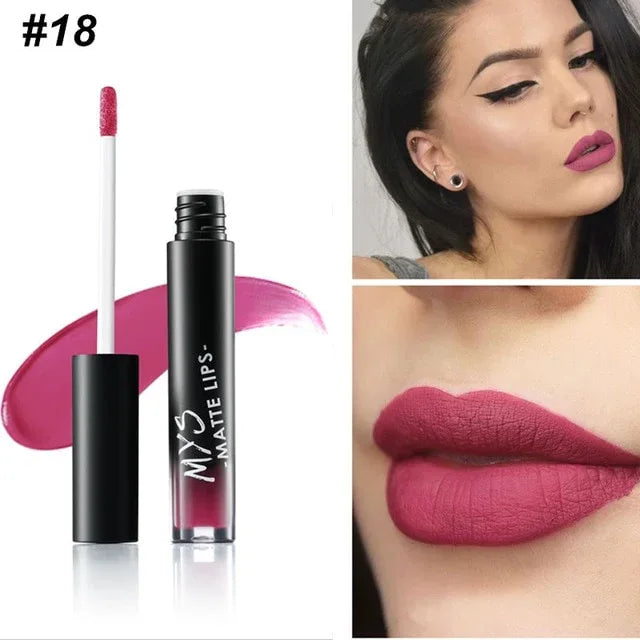 MYS Brand Makeup Matte Liquid Lipstick Tint Waterproof Make Up Long Lasting Lip Stick Nude Lip Gloss Cosmetics Batom - Shello's Creative Boutique