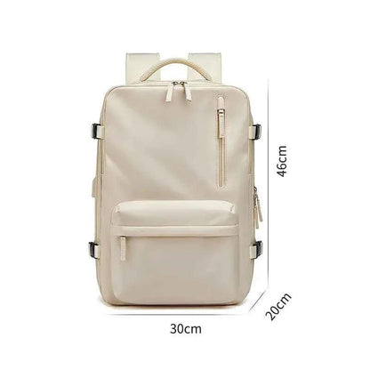 Waterproof Leather Laptop Backpack - 18 Inch Vintage Unisex School Bag for Men with USB Port - Shello's Creative Boutique