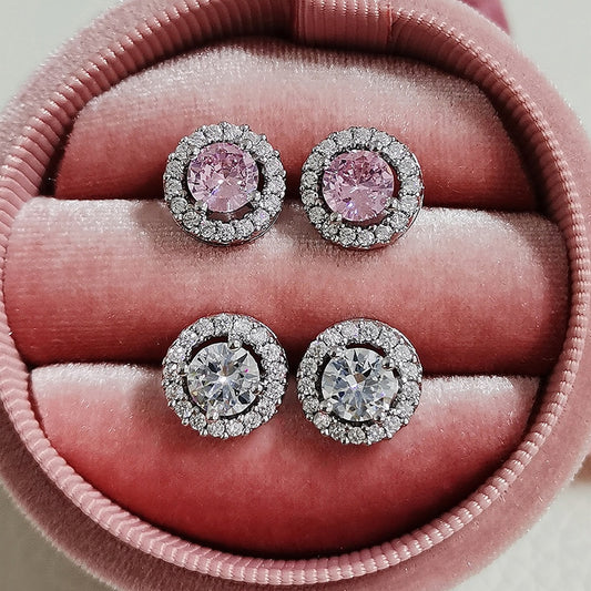 Fashion Luxury 925 Sterling Silver 6mm Small Zircon Stud Earing Earrings for women christmas gift korean jewelry E232 Shello Creative Boutique
