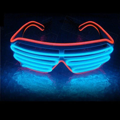 Double-colored Neon Luminous Glasses Flashing Eyeglass Party Wire LED Light Glasses Halloween Fluorescent Glowing Glasses Party - Shello's Creative Boutique