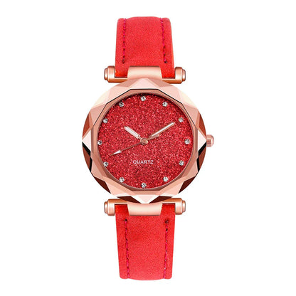 Ladies fashion Korean Rhinestone Rose Gold Quartz Watch Female Belt Watch Women's Watches Fashion Clock Watch Women Watches #A - Shello's Creative Boutique