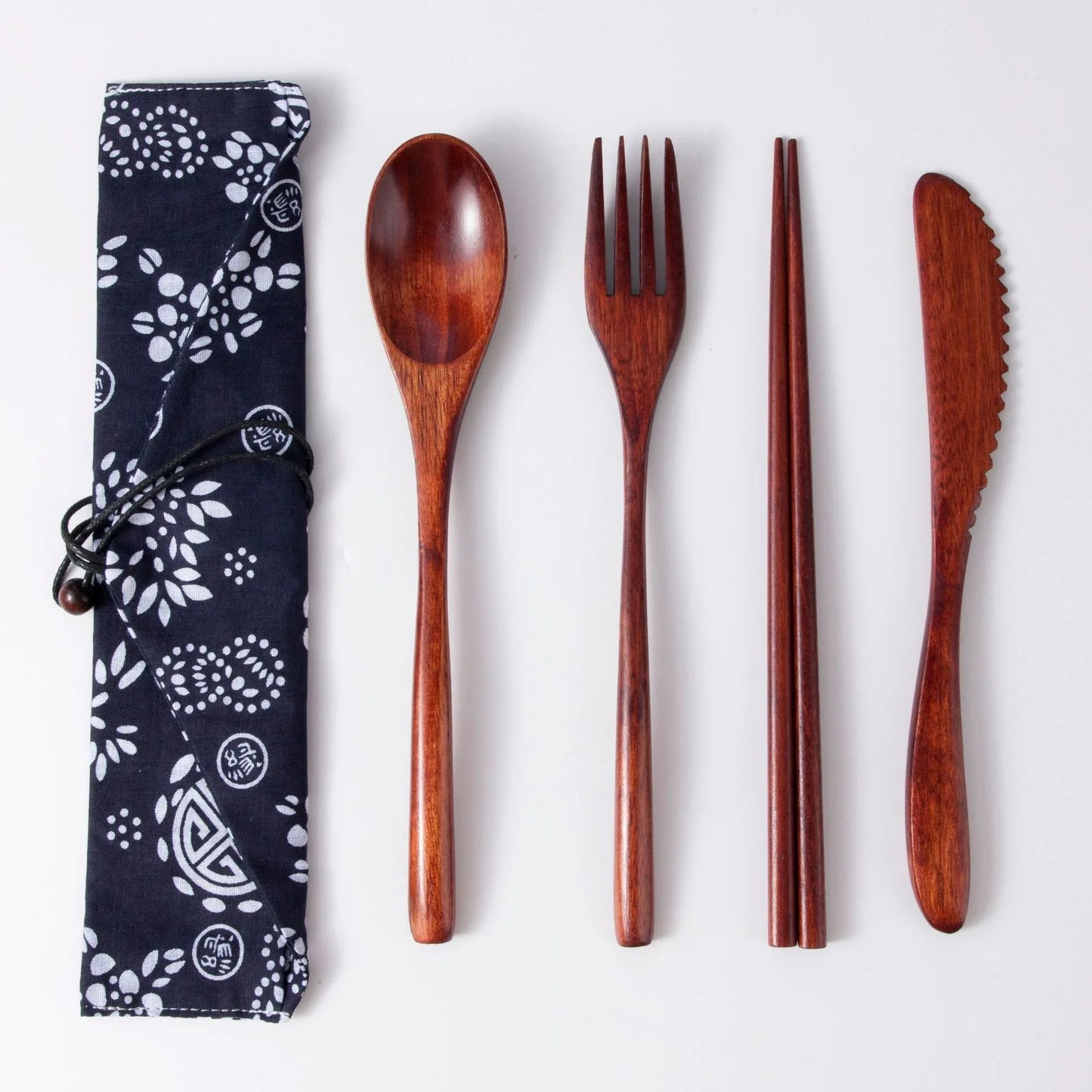 Japanese Style Long Handled Spoons, Forks, Chopsticks, Three Piece Set Of Wooden Portable Tableware, Chopsticks, Spoons, Set - Shello's Creative Boutique