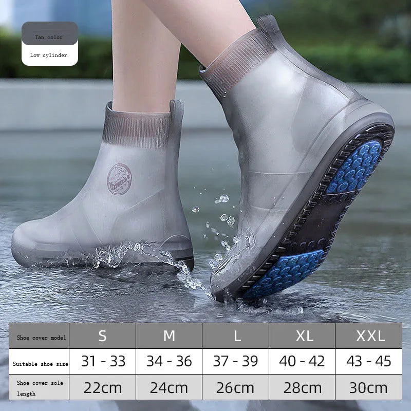 Shoe covers for men's and women's rain shoes, waterproof silicone rain cover shoes, thickened and wear-resistant in rainy days - Shello's Creative Boutique
