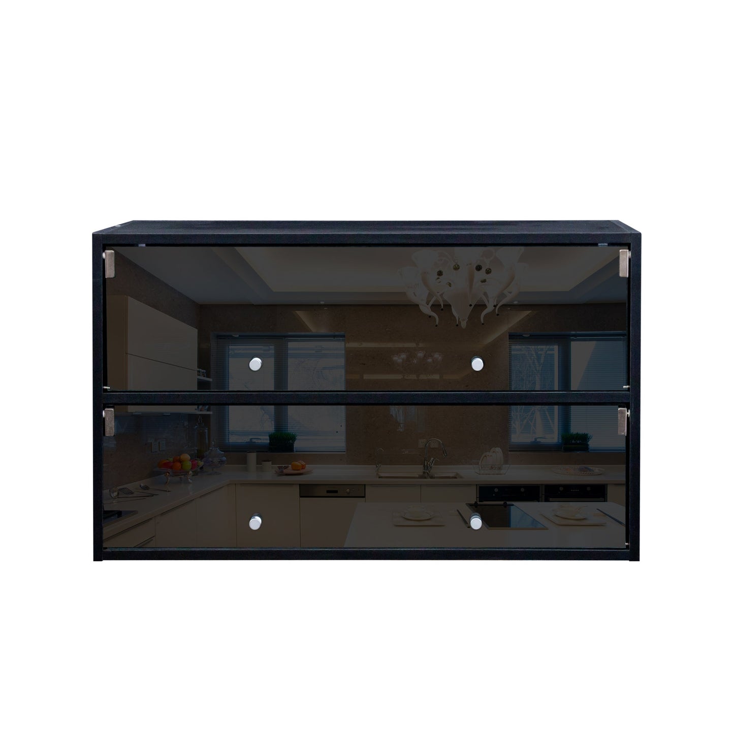 Black Glass Door Shoe Box Shoe Storage Cabinet With RGB Led Light eprolo