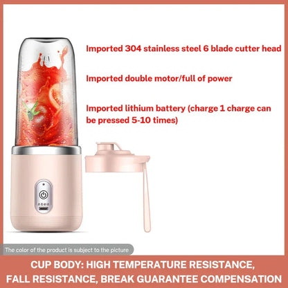Juicer Portable Six Blade Charging Small Household Juice Cup Fully Automatic and Multifunctional Juice Cup - Shello's Creative Boutique