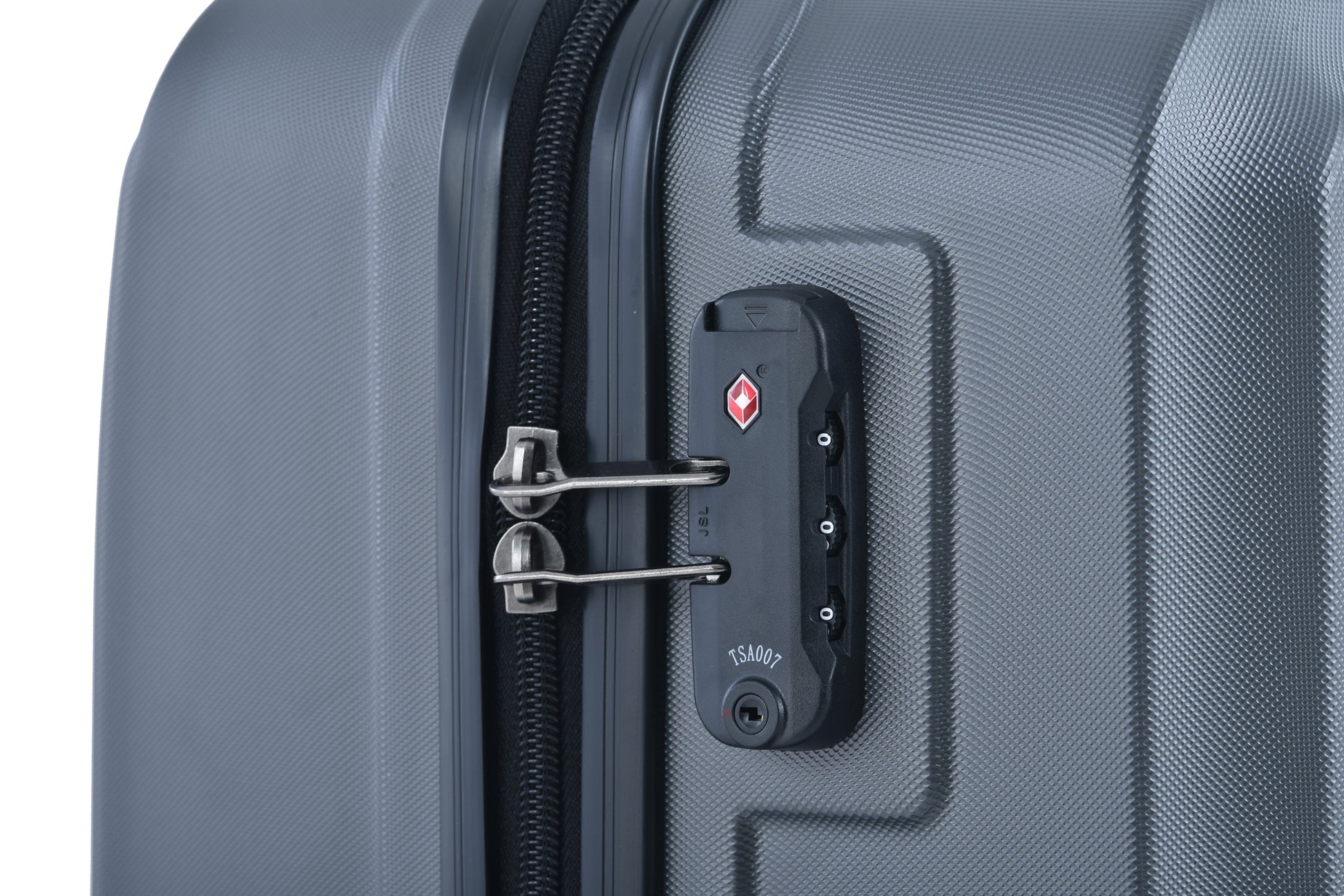 3 Piece Luggage Sets ABS Lightweight Suitcase with Two Hooks, Spinner Wheels, TSA Lock, (20/24/28) Gray eprolo