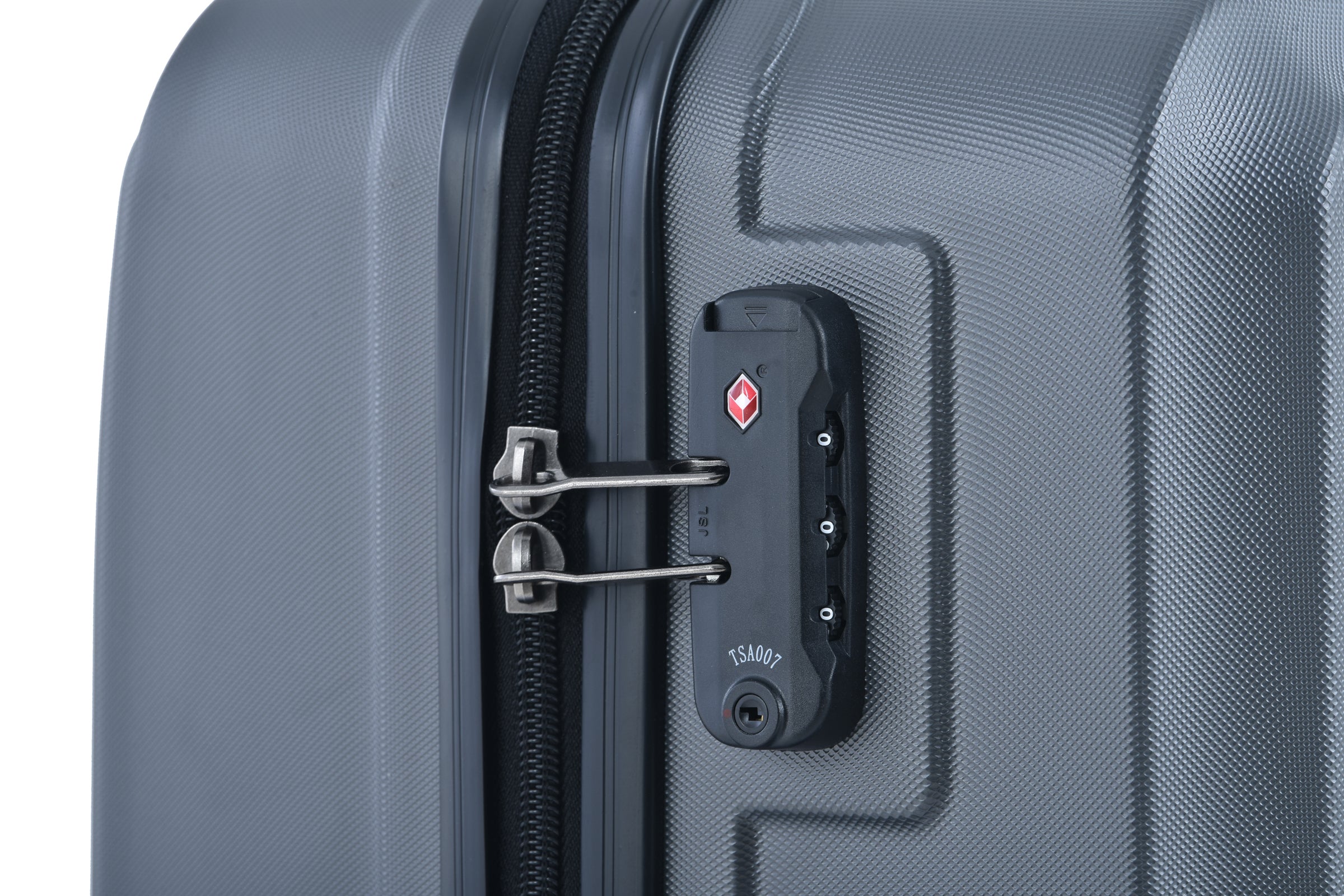 3 Piece Luggage Sets ABS Lightweight Suitcase with Two Hooks, Spinner Wheels, TSA Lock, (20/24/28) Gray eprolo