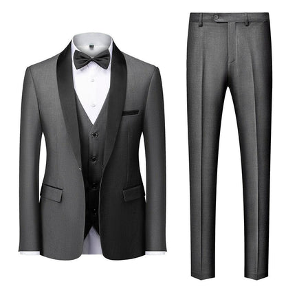 New Grooms men Men Wedding Suits Shawl Lapel Groom Tuxedos - Shello's Creative Boutique