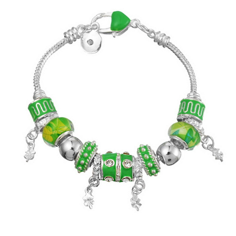 Pink Crystal Charm Silver Bracelets Bangles for Women With Murano Beads Silver Bracelet Jewelry eprolo