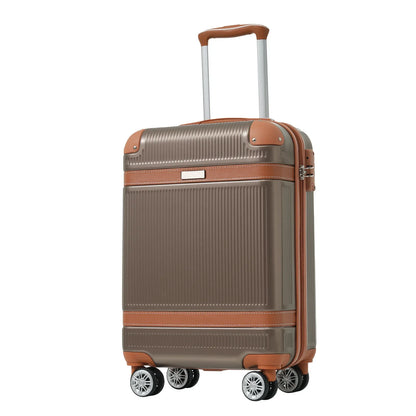 Hardshell Luggage Sets 3 Piece Carry-on Suitcase Double Spinner Wheels with TSA Lock for Men Women, Coppery (20in) - Shello's Creative Boutique