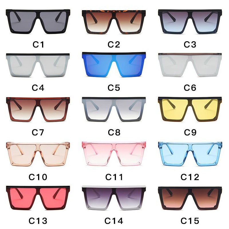 New Black Square Sunglasses Women Big Frame Fashion Retro Mirror Sun Glasses Female Brand Vintage Lady Lunette De Soleil Femme