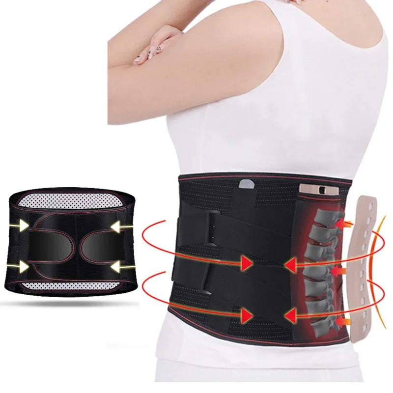 Orthopaedic Tourmaline Self-heating Magnetic Steel Bone Waist Widen Belt Men Women Lumbar Support - Shello's Creative Boutique