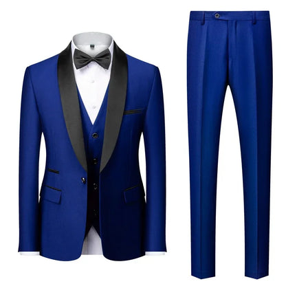 New Grooms men Men Wedding Suits Shawl Lapel Groom Tuxedos - Shello's Creative Boutique