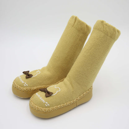 Spring and Autumn Baby Floor Socks Middle Tube Anti-slip Children's Toddler Shoes Combed Cotton Newborn 0-3 Years Old Socks eprolo