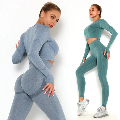 3pcs Yoga Clothing Set Sports Suit Women Sportswear Sports Outfit Fitness Gym Seamless Workout - Shello's Creative Boutique