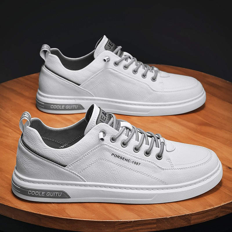 Men's casual leather shoes, men's versatile sports shoes, men's thick soled white sneakers eprolo
