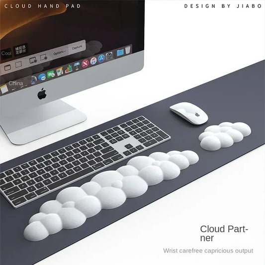 Mouse pad with wrist rest keyboard cloud anti-slip memory foam desktop office gamer mouse wrist rest - Shello's Creative Boutique