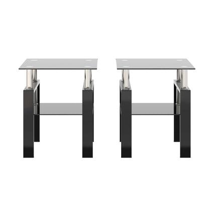 Set of 2 Modern Tempered Glass Tables – Sleek & Functional Living Room Accent - Shello's Creative Boutique