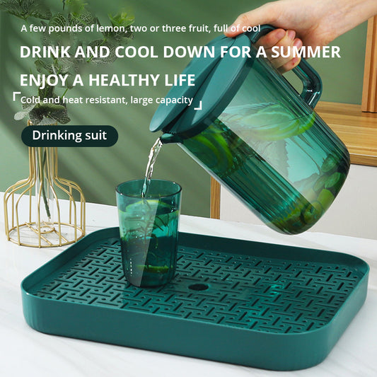 Cold Water Pot, Cup Tray Combination, Plastic Tea Pot, Fruit Tea, Transparent Cold Water Pot, Drinking Water Kit eprolo