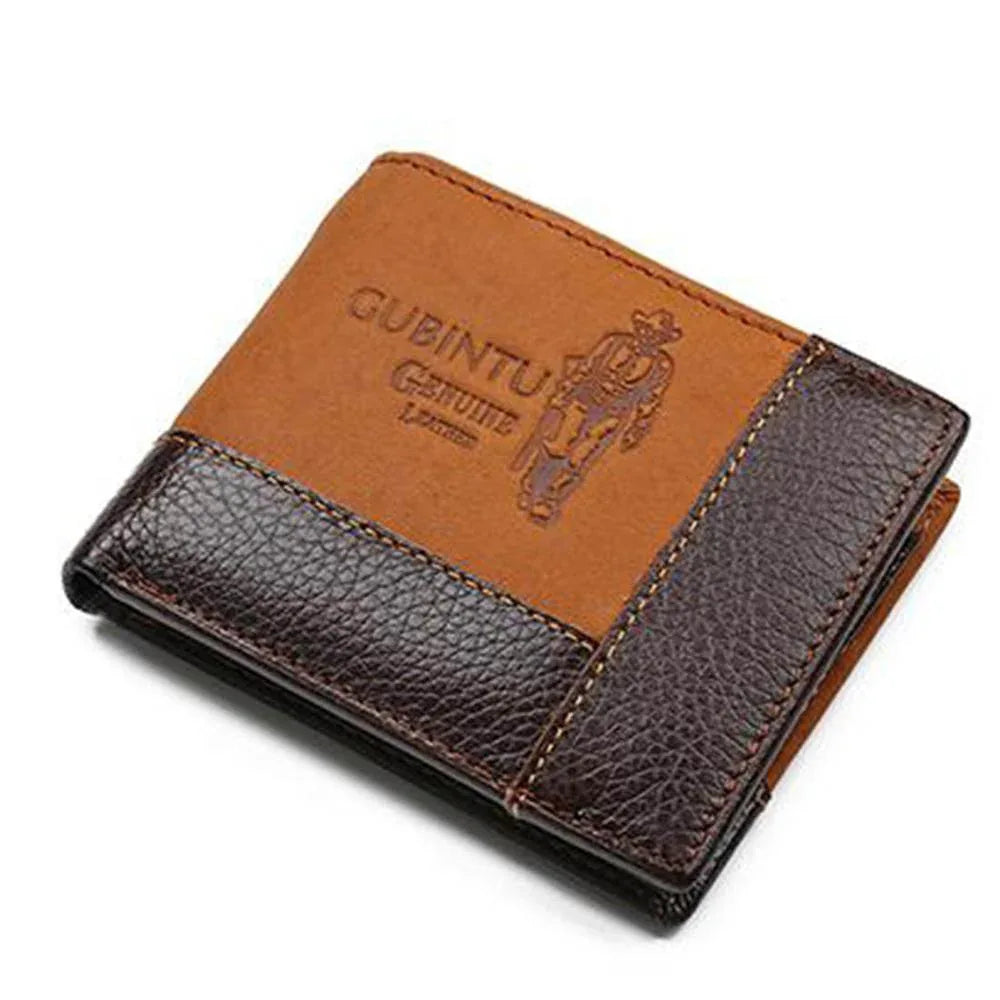 GUBINTU Genuine Leather Men Wallets Coin Pocket Zipper Real Men's Leather Wallet with Coin High Quality Male Purse cartera - Shello's Creative Boutique