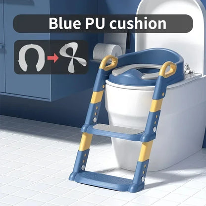 Stair Style Children's Toilet Boy and Girl Baby Toilet Folding Rack Step Stool Child Step Toilet Seat Ring Baby Potty Toilets eprolo