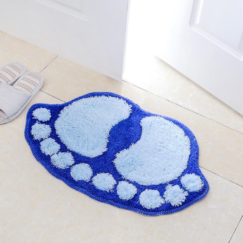 Footprint Bath Mat - Non-Slip Plush Bathroom Rug 58.5x38.5cm - Shello's Creative Boutique