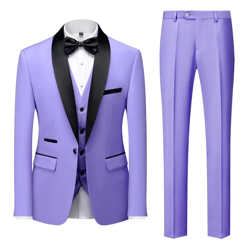 New Grooms men Men Wedding Suits Shawl Lapel Groom Tuxedos - Shello's Creative Boutique