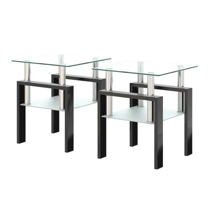 Set of 2 Modern Tempered Glass Tea Tables – Sleek, Modern Elegance for Your Home - Shello's Creative Boutique