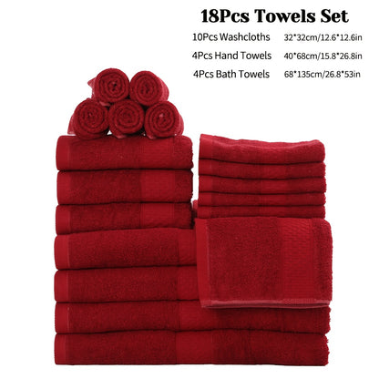 Bath Towel Set - Cotton Blend, Absorbent & Soft