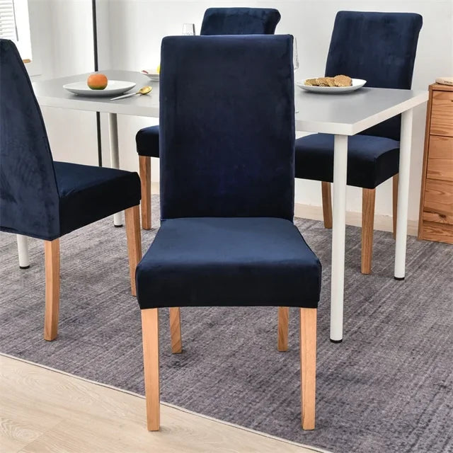 1/2/4/6 Velvet Pink Chair Cover Stretch Elastic Dining Room Chair Slipcover Spandex Case for office Chairs housse de chaise eprolo