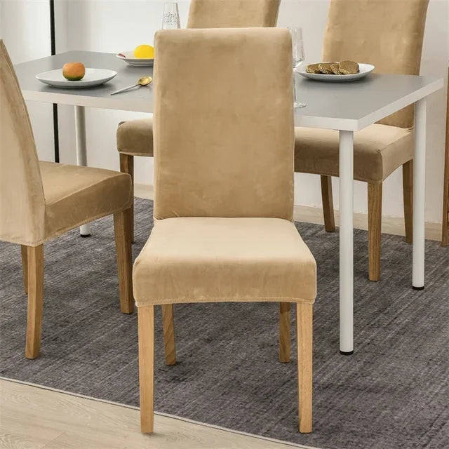 1/2/4/6 Velvet Pink Chair Cover Stretch Elastic Dining Room Chair Slipcover Spandex Case for office Chairs housse de chaise eprolo