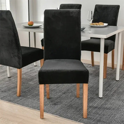 1/2/4/6 Velvet Pink Chair Cover Stretch Elastic Dining Room Chair Slipcover Spandex - Shello's Creative Boutique